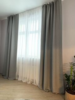 Шторы гардины IKEA Вилборг серый