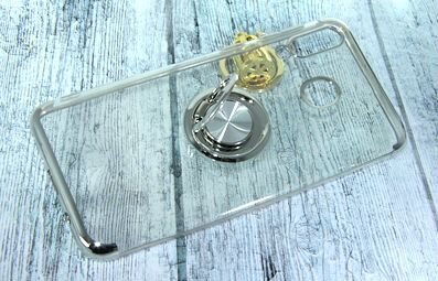 Чехол-накладка для Samsung M30 electroplated TPU кольцо серебро