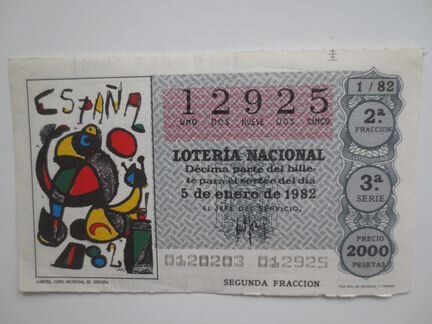 Испанские лотерейные билеты Loteria Nacional