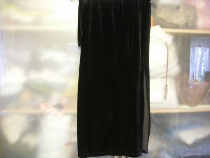 Юбка бархат, удлиненная
