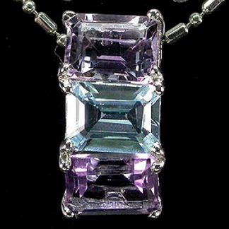 Серебро. Комплект с аметистами и топазами