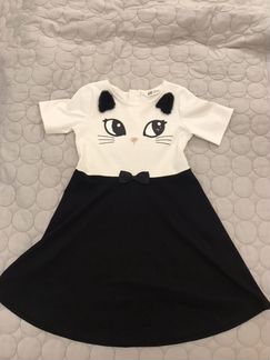 Платье для девочки H&M чёрно белое (134-140 см)