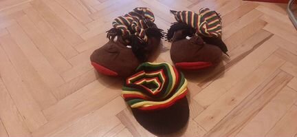 Тапочки и шапка, растаманский прикид, б/у