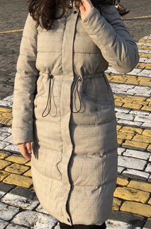 Пальто женское зимнее утеплённое с капюшоном 42-44