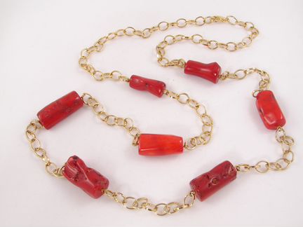 Колье Алый коралл