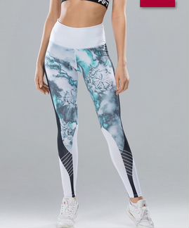 Женские леггинсы Intense мятно-белый прин Fifty (0,2 кг, XS (42), мятный)