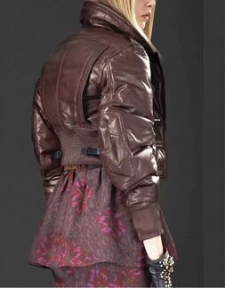 Куртка бомбер авиатор кожаный пуховик Burberry S с