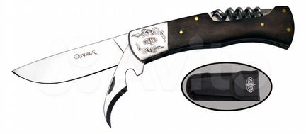 Складной нож со штопором Витязь Дачник сталь 65Х13