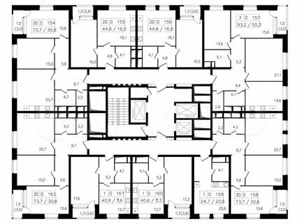 2-к квартира, 73.7 м², 19/23 эт.