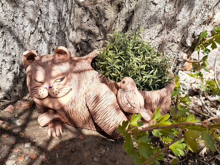 Кот кашпо керамическое