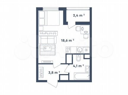 Квартира-студия, 27.7 м², 2/26 эт.