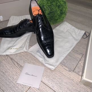 Ботинки Santoni крокодил, Zilli, Brioni