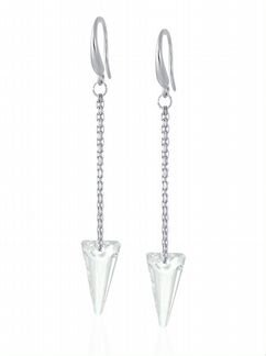 Серебряные серьги с кристаллами Swarovski
