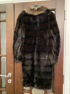 Шуба из норки с воротником из соболя Sagitta
