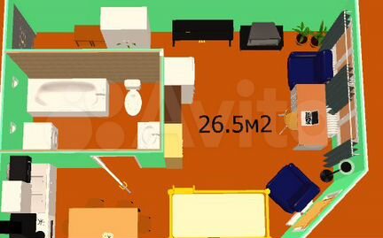 Квартира-студия, 26.5 м², 1/10 эт.