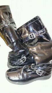 Сапоги лаковые натуральные высокие весна/ осень