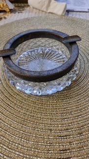 Пепельница серебро 875 пробы. Хрусталь