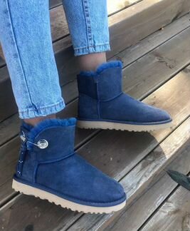 Угги синие коричневые бежевые замша темные