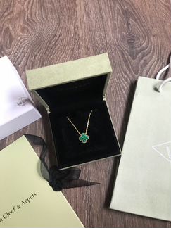 Подвеска van cleef малахит жёлтое золото колье vca