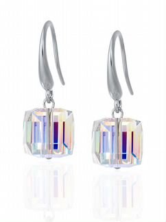 Серебряные серьги с кристаллами Swarovski