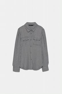 Рубашка в гусиную лапку zara